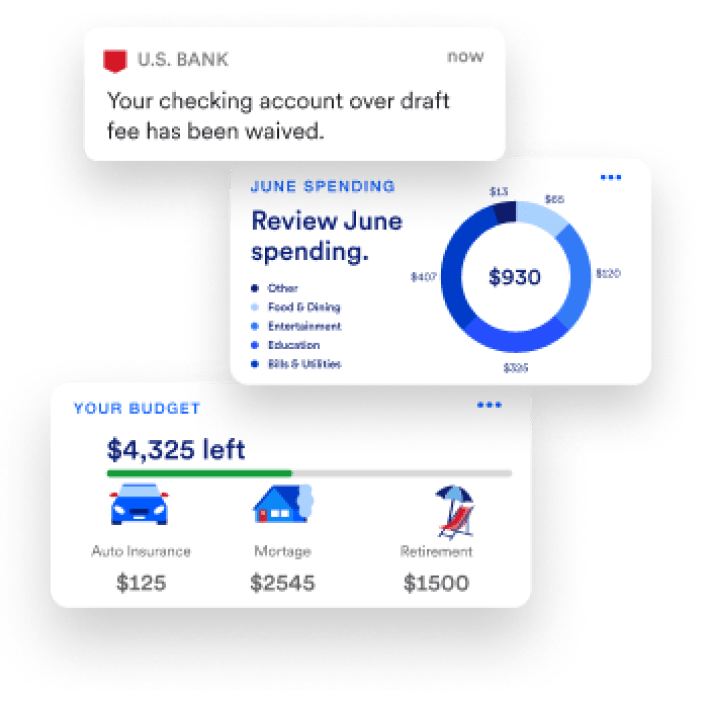 Accounts screen on mobile app