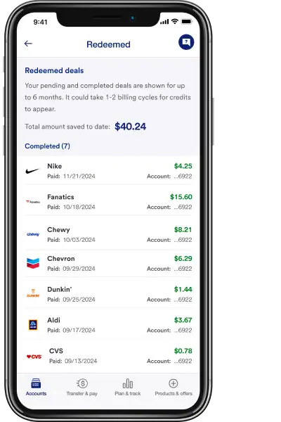 Step 3: Redeemed cashback deals detail view