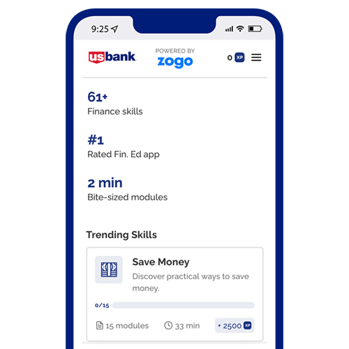 screen shot of the Zogo app on a mobile phone