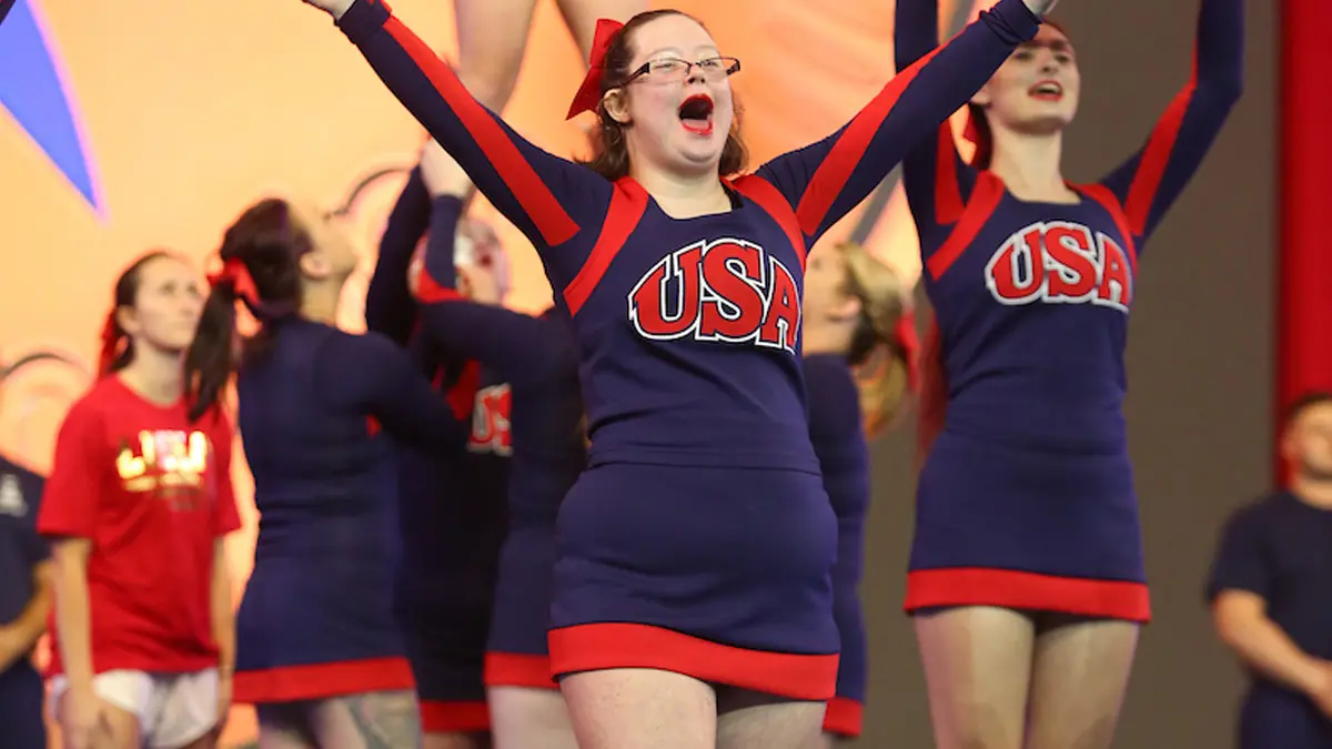 Two Special Olympics athletes.