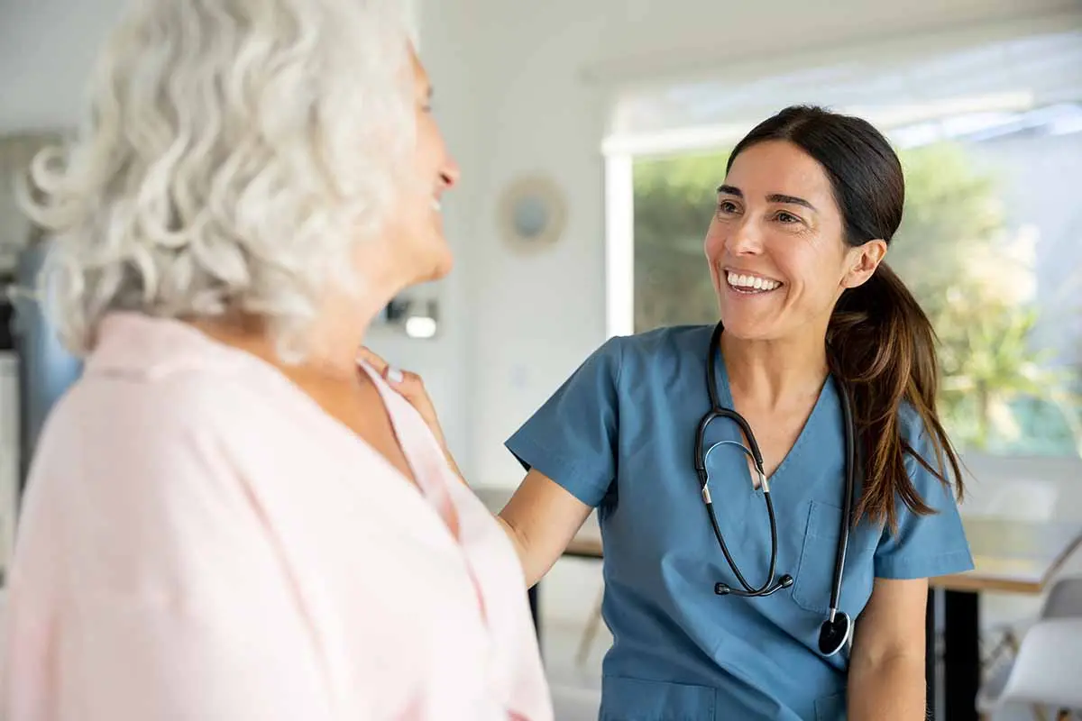a woman talking to her doctor
