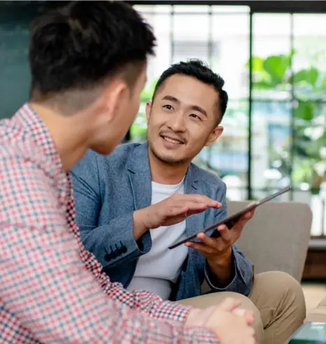 Two men having conversation