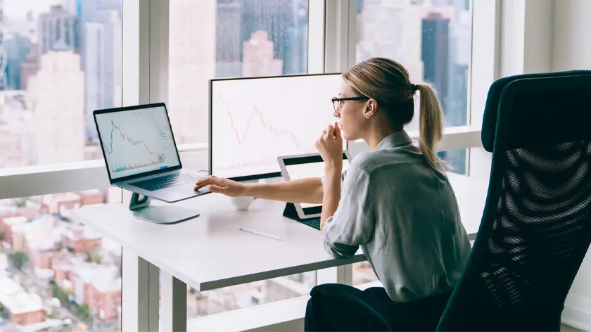 Woman working at desk