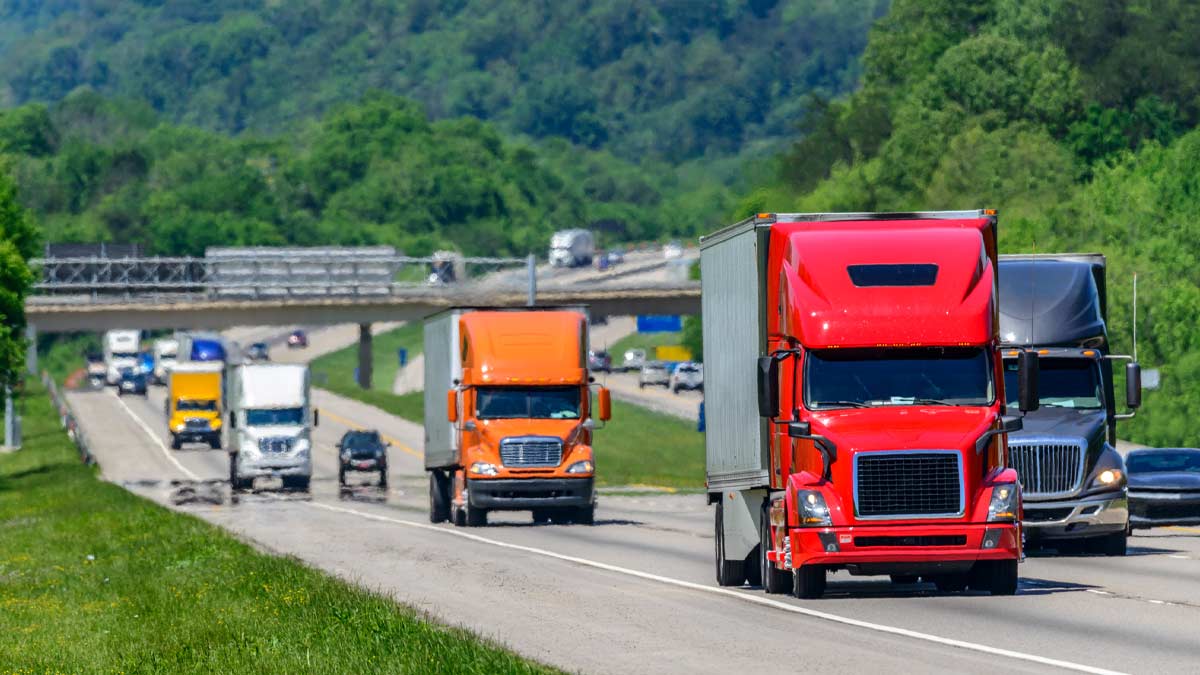 Photo of trucks on highway