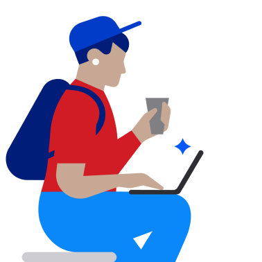 illustration of person working on a laptop