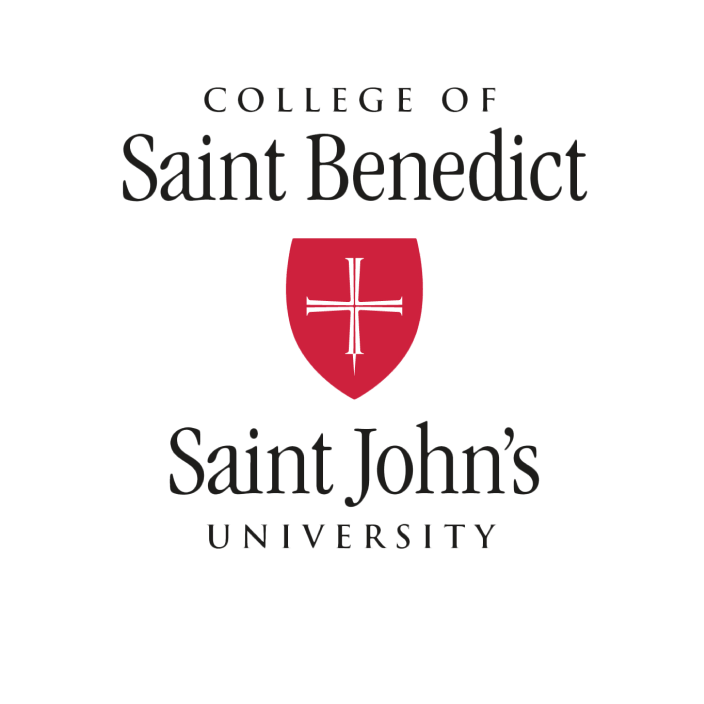 Logo for the two universities, which is a red shield with a white cross.