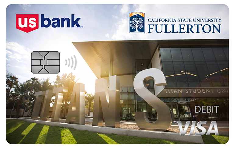U.S. Bank California State University Fullerton Titans Visa Debit Card.