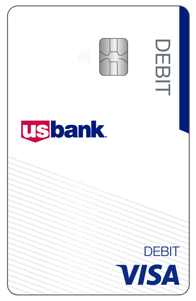 Vertical white U.S. Bank debit card