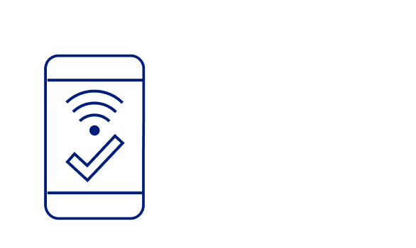 Illustration of a mobile device with a checkmark on it to show a bill has been successfully paid.