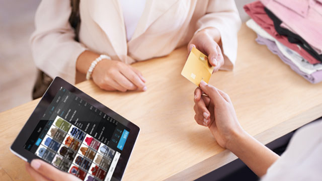 ipad and handing over credit card